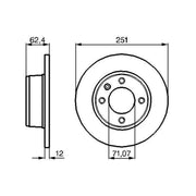 Bosch 2 x Solid Rear Brake Discs 0 986 478 879