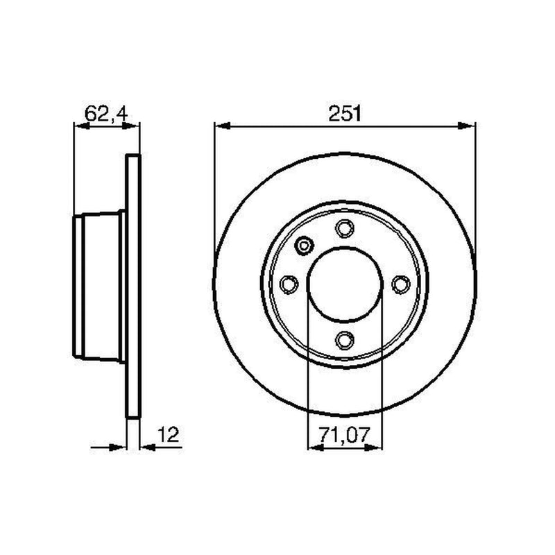 Bosch 2 x Solid Rear Brake Discs 0 986 478 879