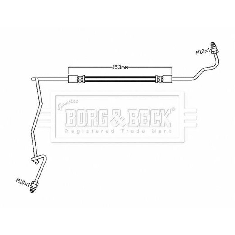 Borg & Beck Brake Hydraulic Hose Line Rear BBH8878