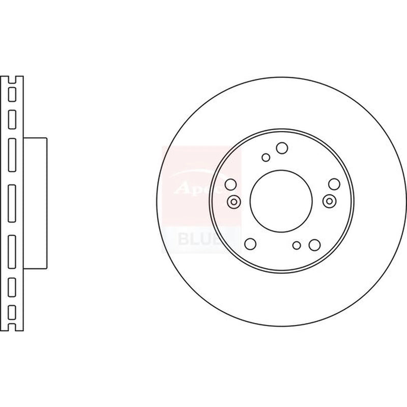 Apec 2 x Vented Front Brake Discs SDK6561