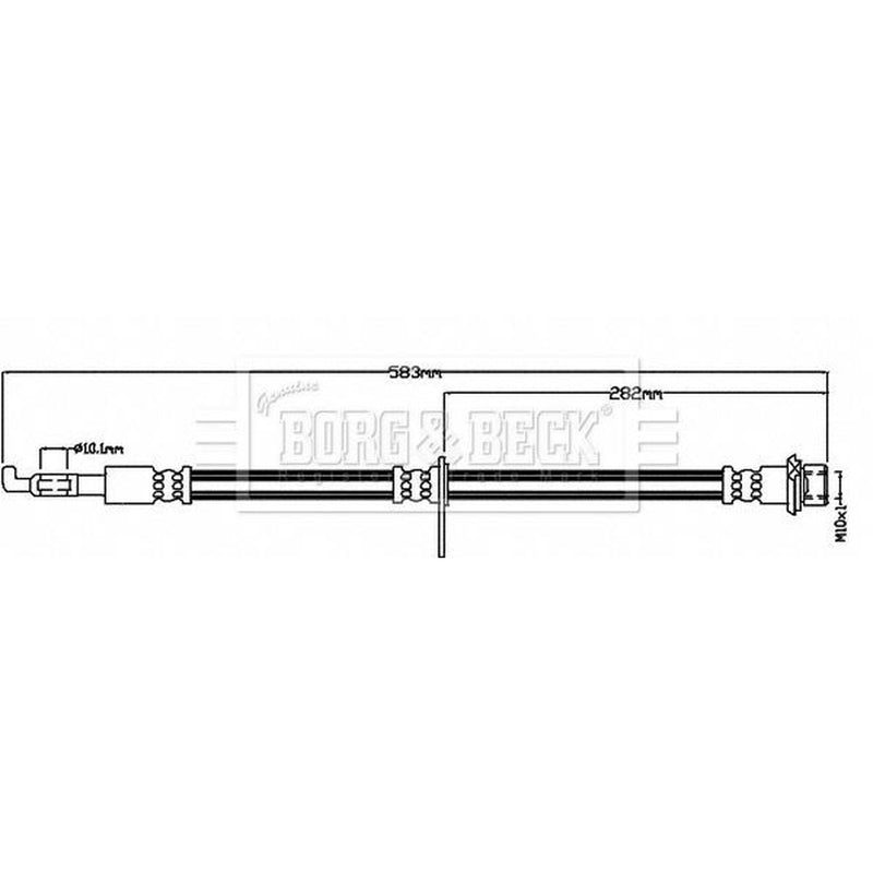 Borg & Beck Brake Hydraulic Hose Line Front Right BBH8484