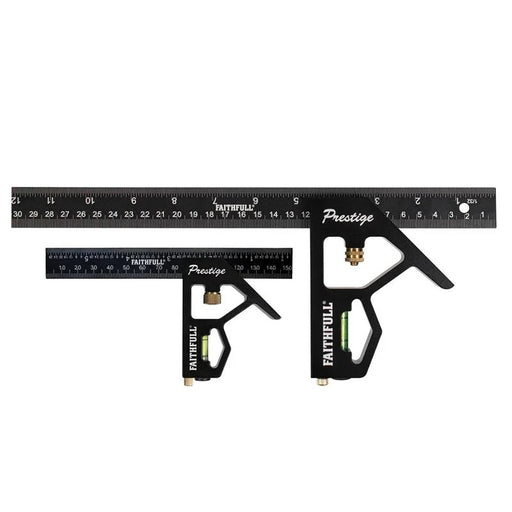 Faithfull Prestige Combination Square Twin Pack 150mm (6in) & 300mm (12in)