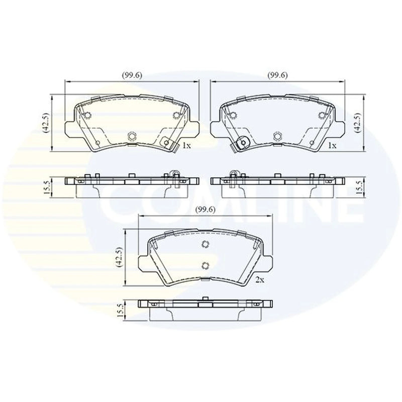 Comline 4 x Rear Brake Pad Set CBP32757