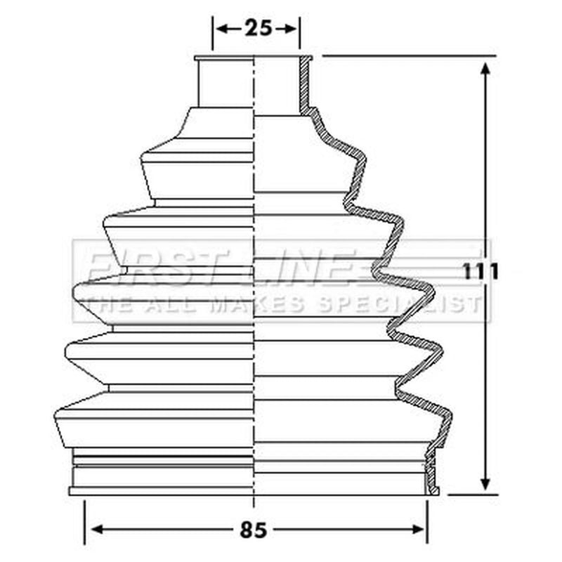 First Line Drive Shaft Bellow Kit Front Left Thermoplast FCB6205