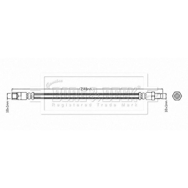 Borg & Beck Brake Hydraulic Hose Line Rear Left BBH8696