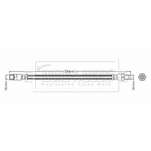 Borg & Beck Brake Hydraulic Hose Line Rear Left BBH8696