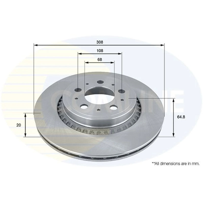 Comline 2 x Internally Vented Rear Brake Discs ADC1920V