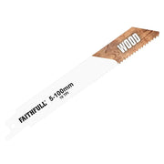 Faithfull S811H Sabre Saw Blade Wood 150mm 10 TPI (Pack 5) - FAISBS811H