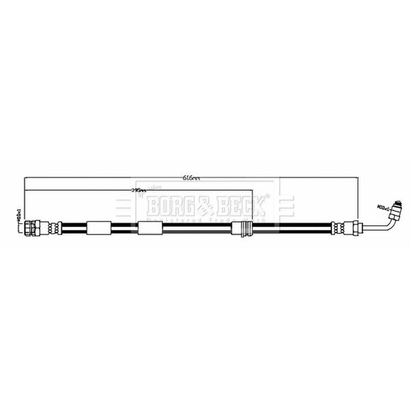 Borg & Beck Brake Hydraulic Hose Line Front Left BBH8771