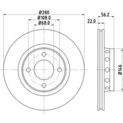 DON 2 x Front Brake Discs PCD12882