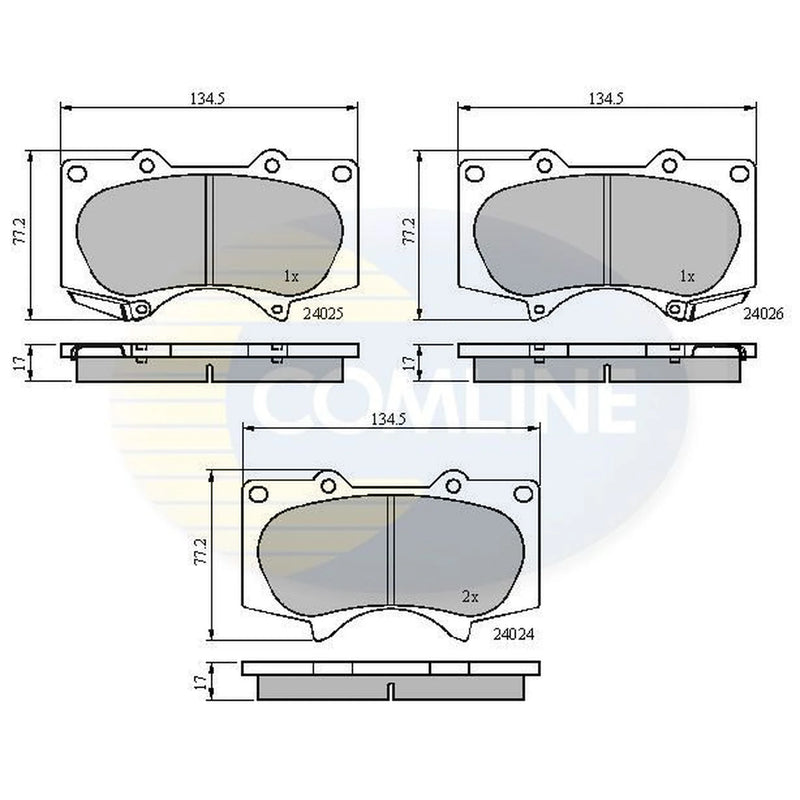 Comline 4 x Front Brake Pad Set CBP31201