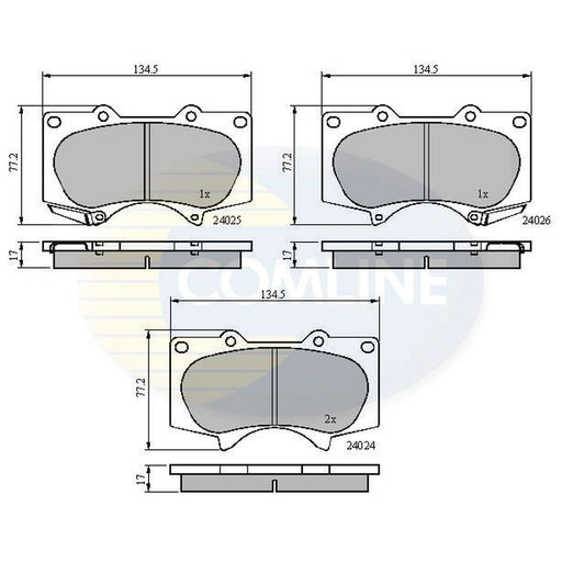 Comline 4 x Front Brake Pad Set CBP31201