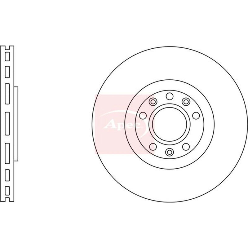 Apec 2 x Vented Front Brake Discs DSK2836