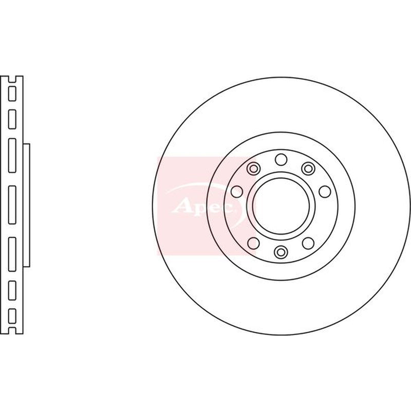 Apec 2 x Vented Front Brake Discs DSK2836