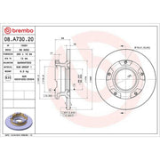Brembo 2 x Solid Rear Brake Discs 08.A730.20