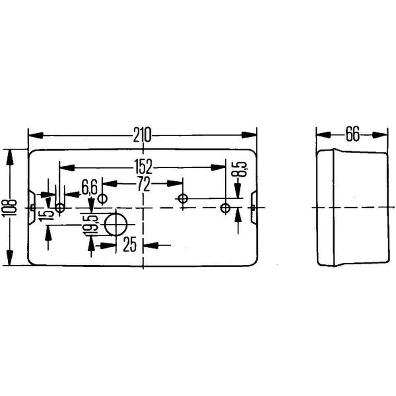 Hella Tail Light / Lamp R10W Right 2SD 006 040-161