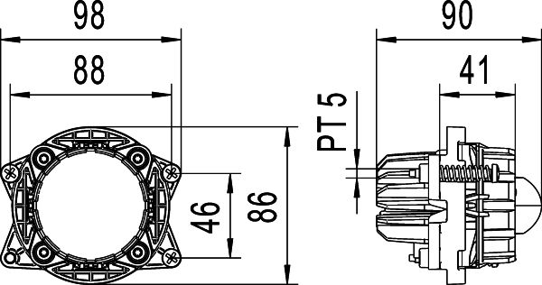Hella High Beam Headlight Right 1KL 998 670-051