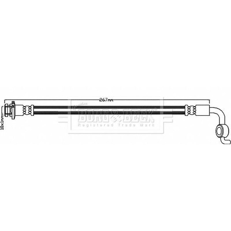 Borg & Beck Brake Hydraulic Hose Line Rear Right BBH8349