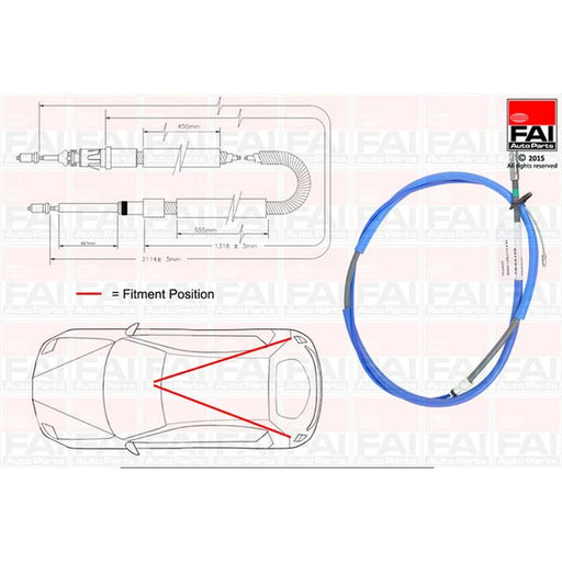 FAI Handbrake Cable Left Rear FBC0120