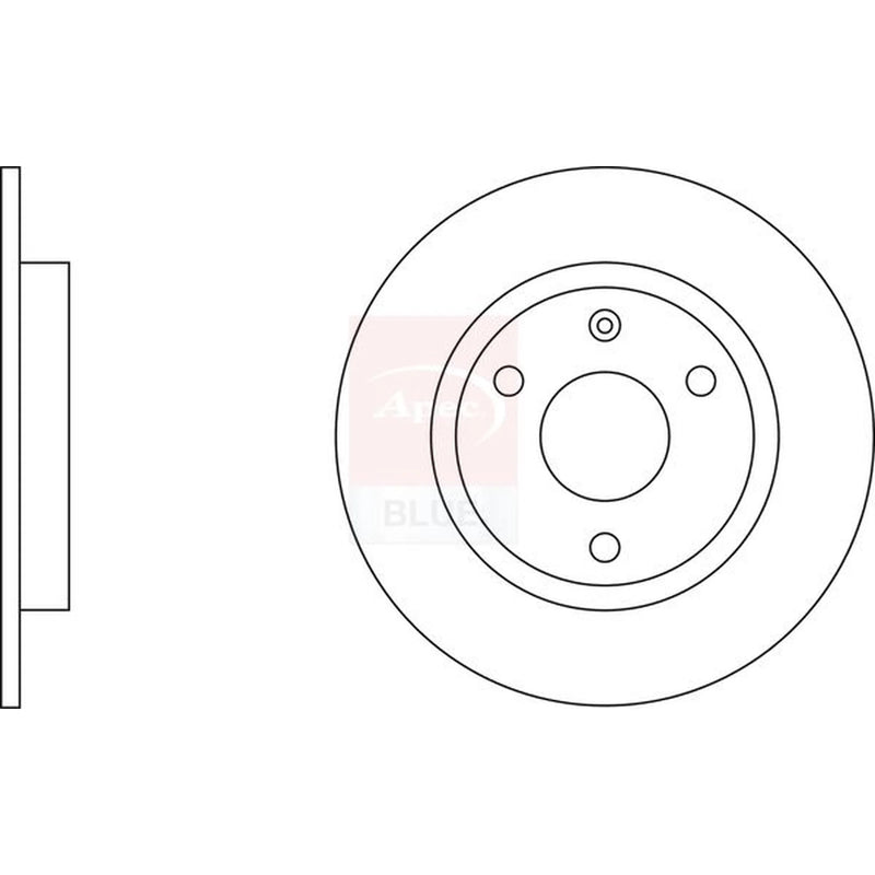 Apec 2 x Solid Front Brake Discs SDK6055