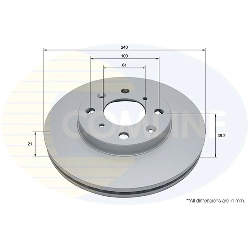 Comline 2 x Internally Vented Front Brake Discs ADC0546V