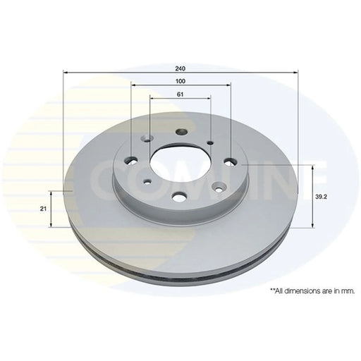 Comline 2 x Internally Vented Front Brake Discs ADC0546V