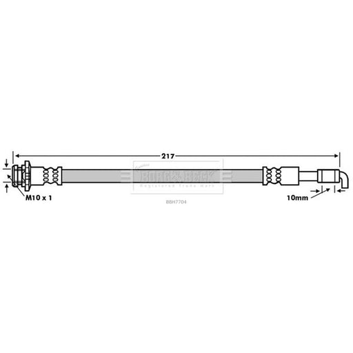 Borg & Beck Brake Hydraulic Hose Line Right BBH7704