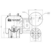 Febi Air Suspension Bellow 200mm Rear Right 101267