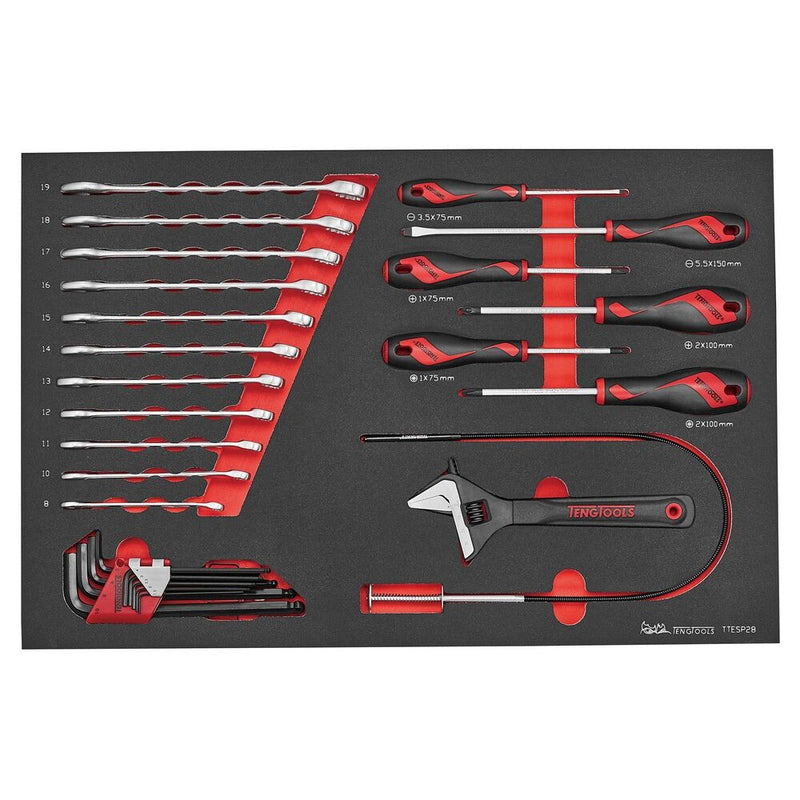 Teng Tools General Tool Set FOAM4X4 28 Pieces