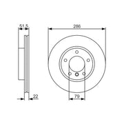 Bosch 2 x Vented Brake Discs 0 986 479 S10