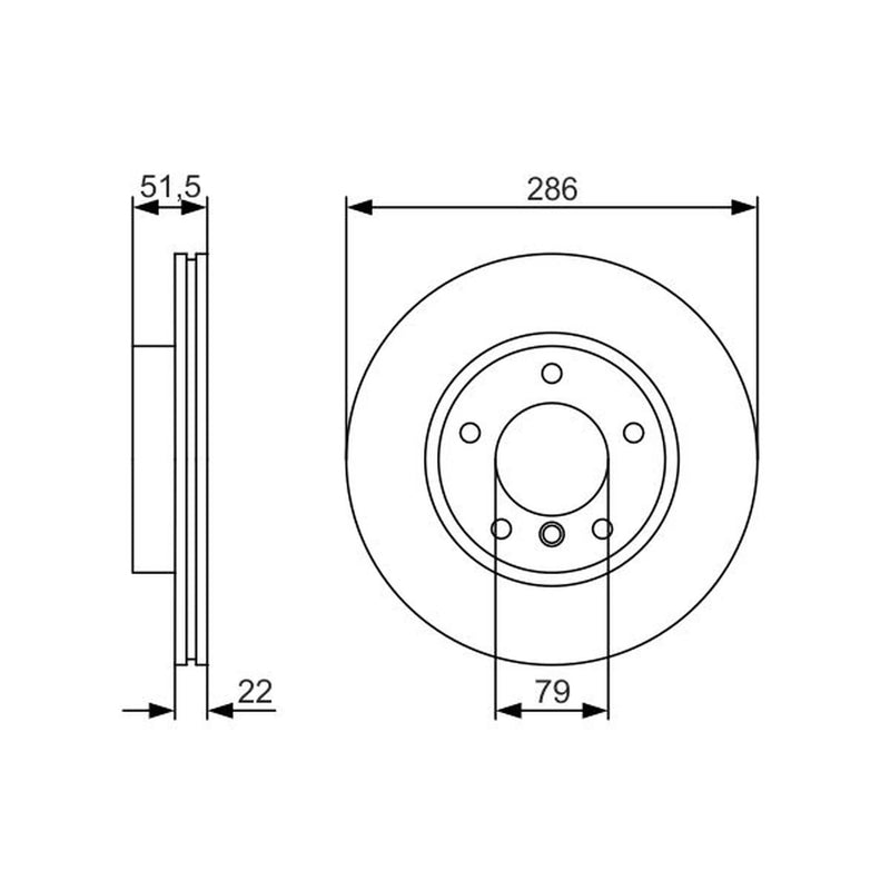 Bosch 2 x Vented Brake Discs 0 986 479 S10