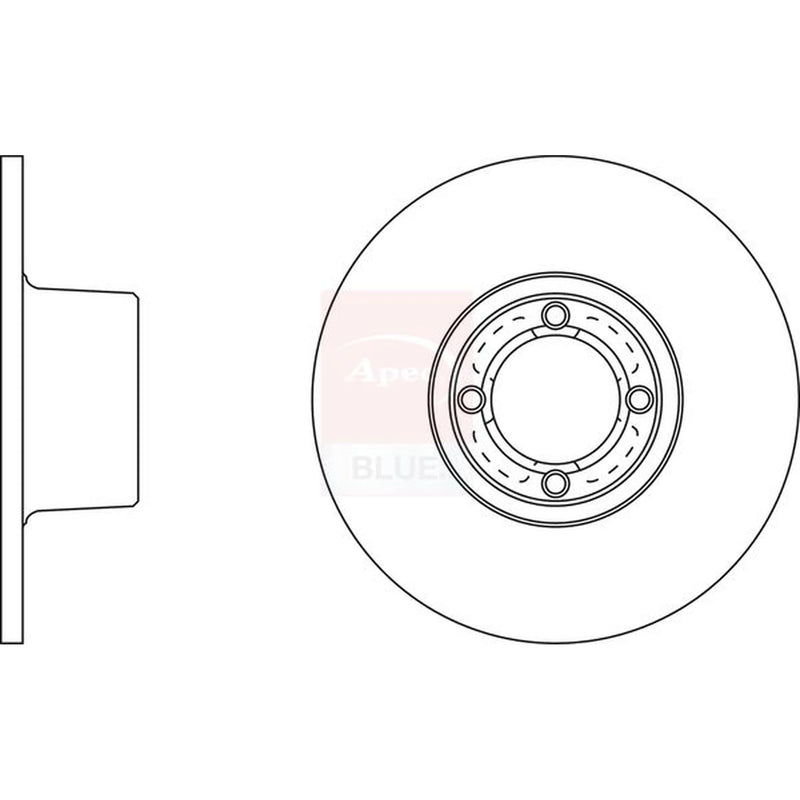 Apec 2 x Solid Front Brake Discs SDK6447