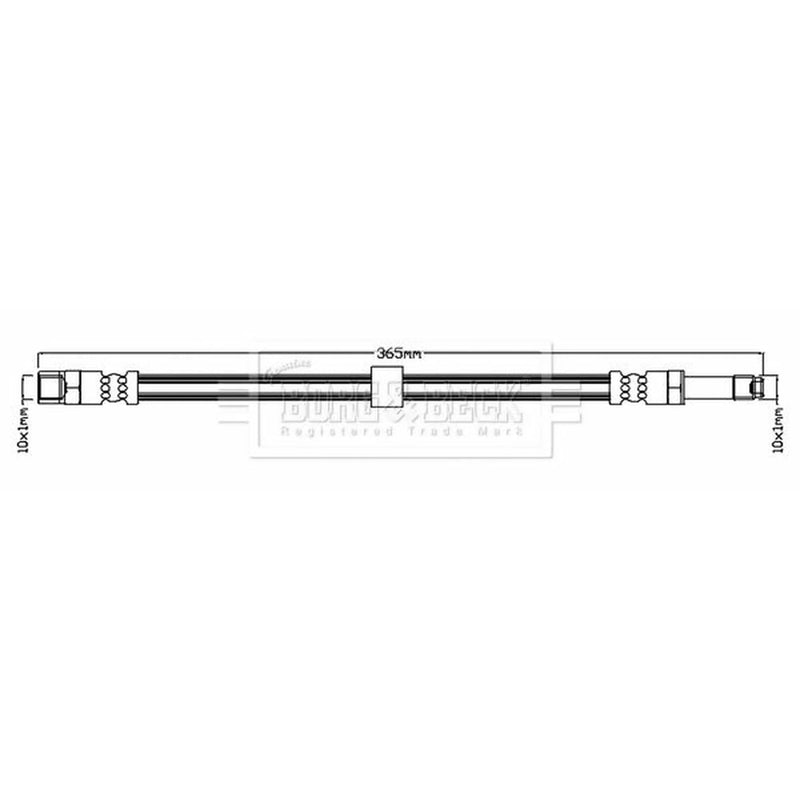 Borg & Beck Brake Hydraulic Hose Line Front Left BBH6873