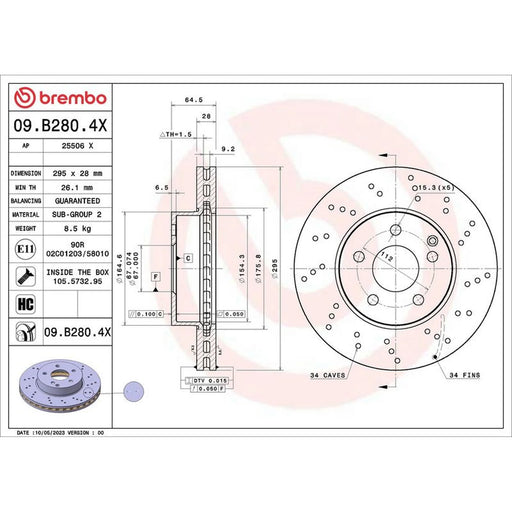 Brembo Xtra 2 x / Front Brake Discs 09.B280.4X