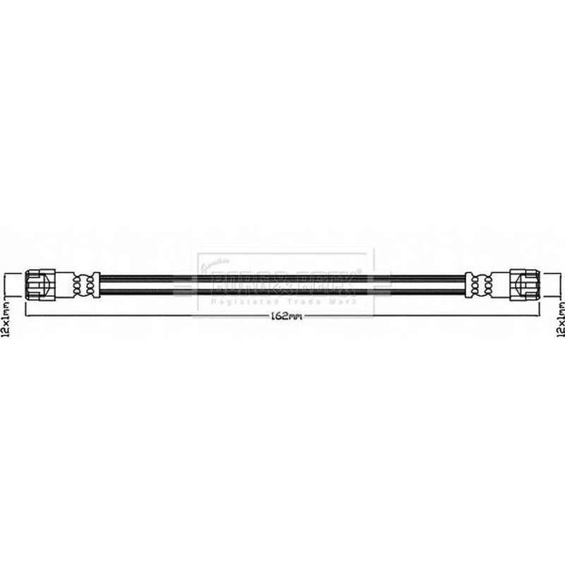 Borg & Beck Brake Hydraulic Hose Line Rear Left BBH8608
