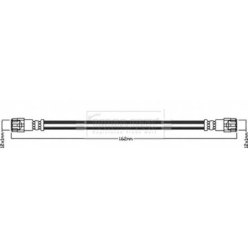 Borg & Beck Brake Hydraulic Hose Line Rear Left BBH8608