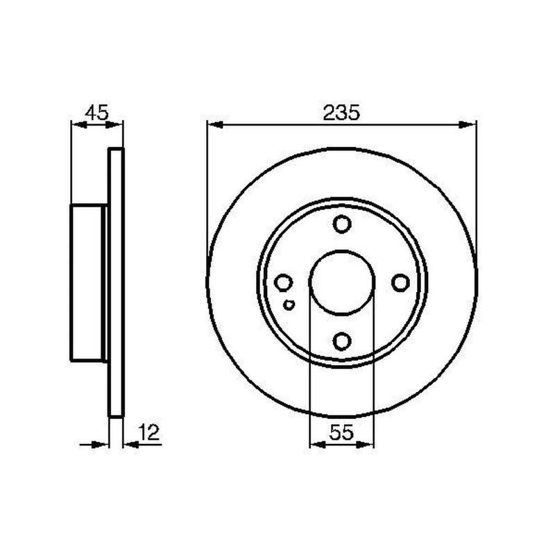 Bosch 2 x Solid Front Brake Discs 0 986 478 252
