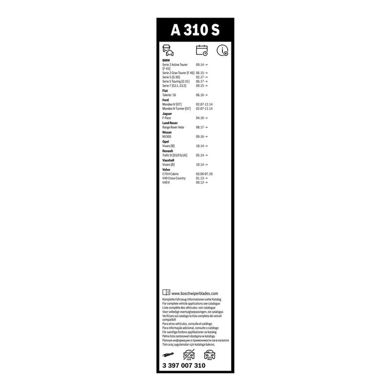 Bosch Aerotwin Wiper Blade Set 650mm + 475mm — A310S OE 61612447934 274585