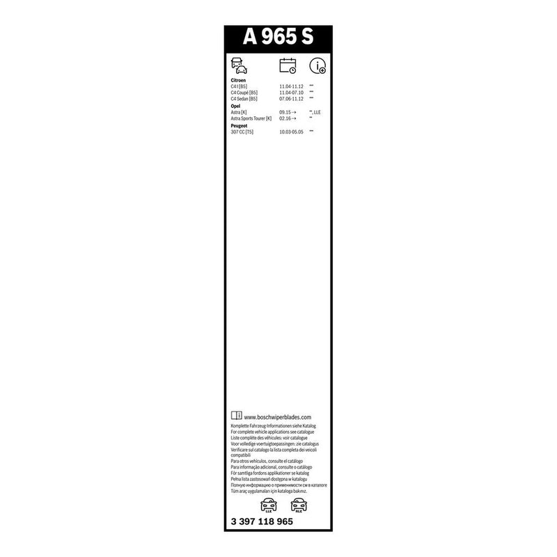 Bosch Aerotwin Wiper Blade Set 700mm + 600mm — A965S