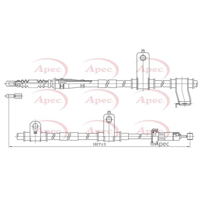 Apec Handbrake Cable Right Rear CAB1236
