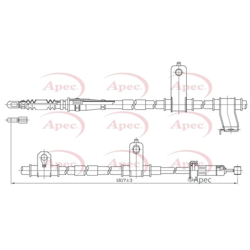 Apec Handbrake Cable Right Rear CAB1236