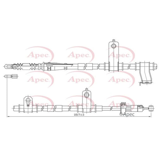 Apec Handbrake Cable Right Rear CAB1236