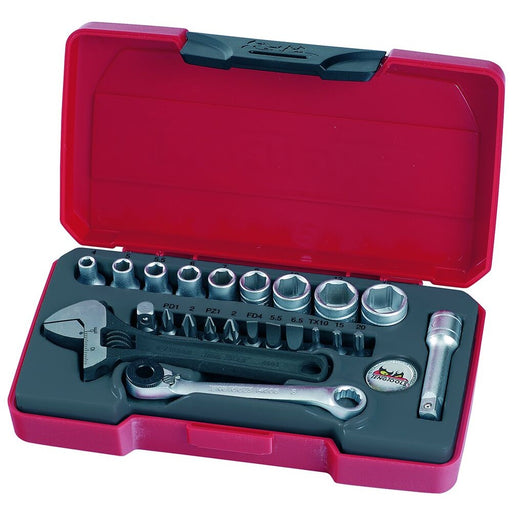 Teng Tools Socket Set 1/4" Drive 23 Pieces