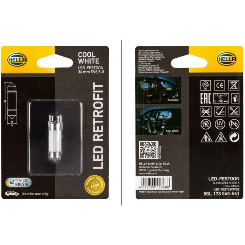 Hella Interior Courtesy Light Bulb SV8.5-8 12V 8GL 178 560-561