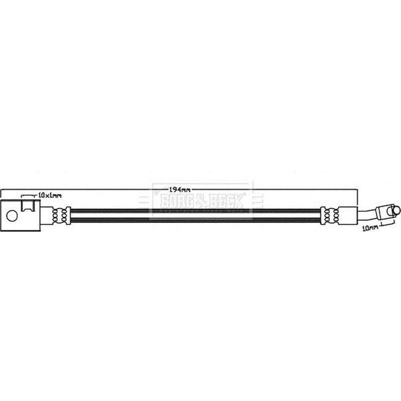 Borg & Beck Brake Hydraulic Hose Line Front BBH8346