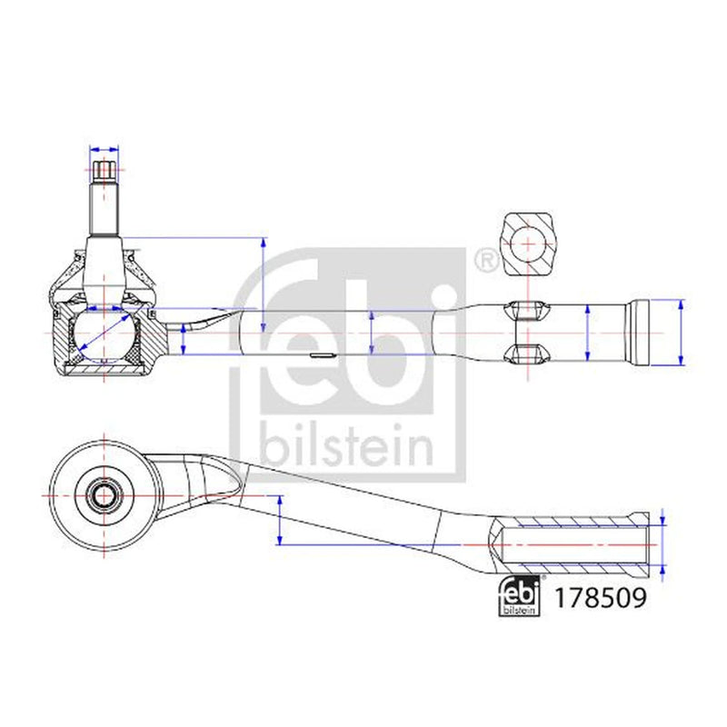Febi Steering Tie Rod End Ball Joint Front Left 178509