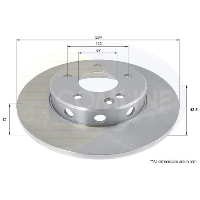 Comline 2 x Solid Front Brake Discs ADC1604