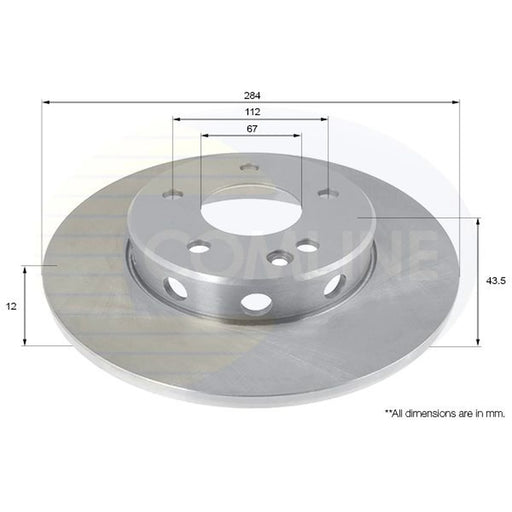 Comline 2 x Solid Front Brake Discs ADC1604