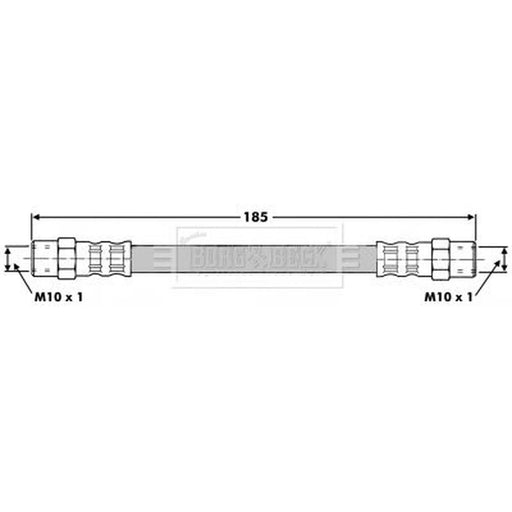 Borg & Beck Brake Hydraulic Hose Line Rear Left BBH7187