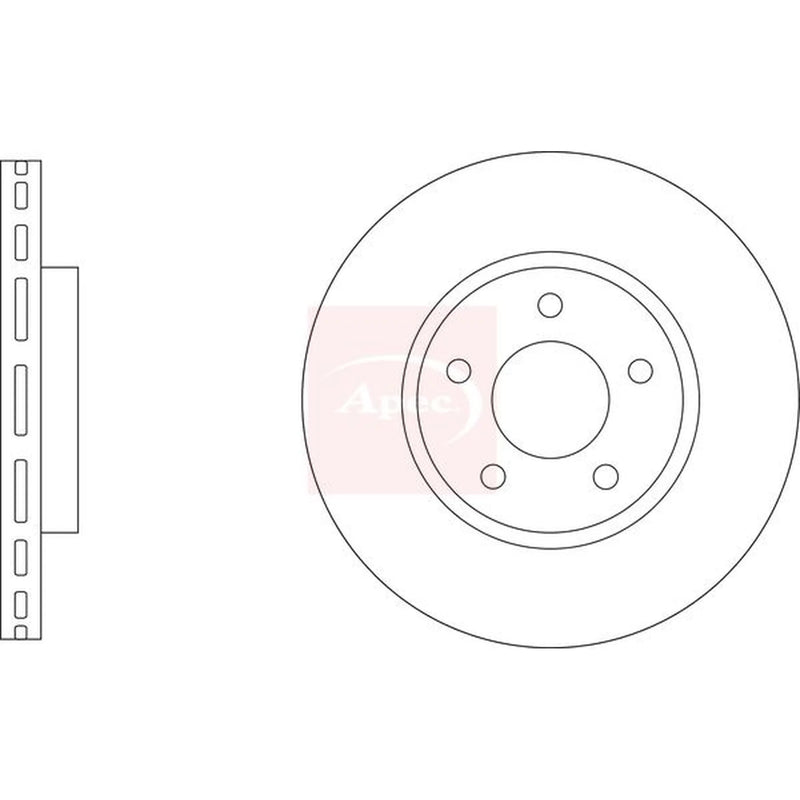 Apec 2 x Vented Front Brake Discs DSK3412